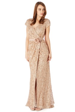 Sheath Short Sleeve Sequin Long Prom Evening Party Dresses 02021006