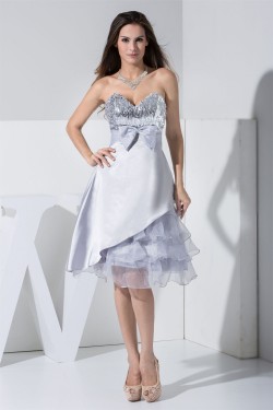 A-Line Knee-Length Bows Sleeveless Sweetheart Prom/Formal Evening Dresses 02021021