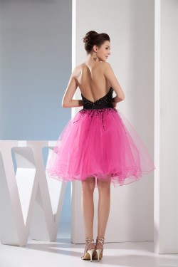 A-Line Knee-Length Beaded Netting Prom/Formal Evening Dresses 02021027