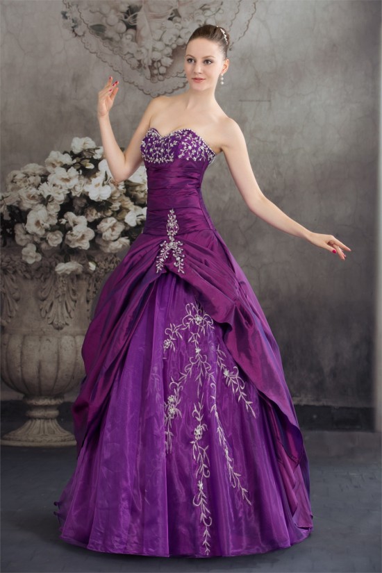 Ball Gown Sweetheart Beading Taffeta Fine Netting Floor-Length Prom/Formal Evening Dresses 02020103 Ball Gown Sweetheart Beading Taffeta Fine Netting Floor-Length Prom/Formal Evening Dresses 02020103