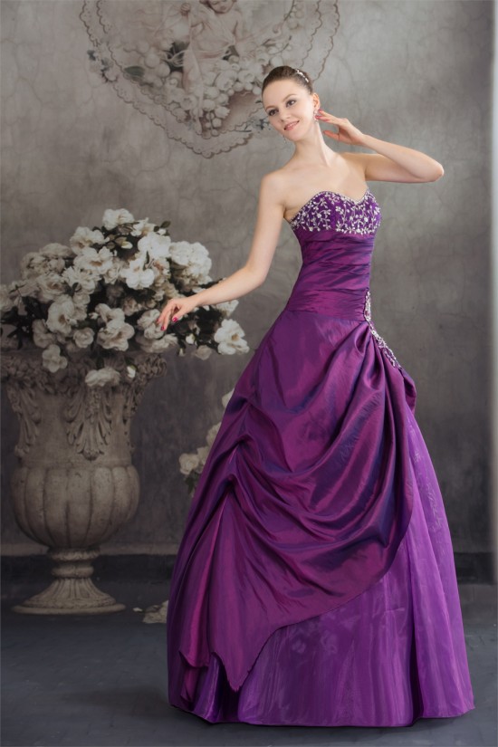 Ball Gown Sweetheart Beading Taffeta Fine Netting Floor-Length Prom/Formal Evening Dresses 02020103 Ball Gown Sweetheart Beading Taffeta Fine Netting Floor-Length Prom/Formal Evening Dresses 02020103
