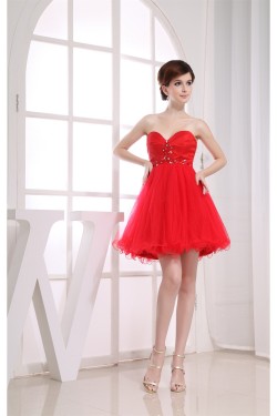 A-Line Fine Netting Short/Mini Prom/Formal Evening Dresses 02021031