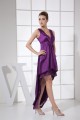 Asymmetrical Ruffles Sheath/Column V-Neck Lace Prom/Formal Evening Dresses 02021037