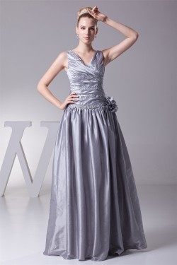 Beading Taffeta Floor-Length Long Prom/Formal Evening Dresses 02020104