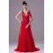 Brush Sweep Train A-Line Beading Deep V-Neck Long Red Prom/Formal Evening Dresses 02020106
