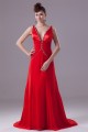 Brush Sweep Train A-Line Beading Deep V-Neck Long Red Prom/Formal Evening Dresses 02020106 Brush Sweep Train A-Line Beading Deep V-Neck Long Red Prom/Formal Evening Dresses 02020106