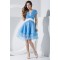 Capped Sleeves Beading A-Line Satin Organza Prom/Formal Evening Dresses 02021064