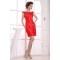 Capped Sleeves Short/Mini Bateau Sheath/Column Evening Party Dresses 02021065