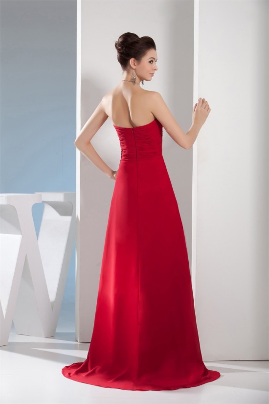 A-Line Chiffon Brush Sweep Train Long Red Prom/Formal Evening Dresses 02020107 A-Line Chiffon Brush Sweep Train Long Red Prom/Formal Evening Dresses 02020107