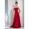 A-Line Chiffon Brush Sweep Train Long Red Prom/Formal Evening Dresses 02020107