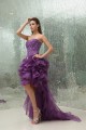 High Low Beading Satin Organza Sleeveless A-Line Homecoming Cocktail Party Dresses 02021078