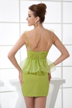 Knee-Length Chiffon Organza Silk like Satin Prom/Formal Evening Dresses 02021084