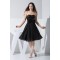 Knee-Length Ruffles Chiffon Silk like Satin Little Black Dresses 02021086