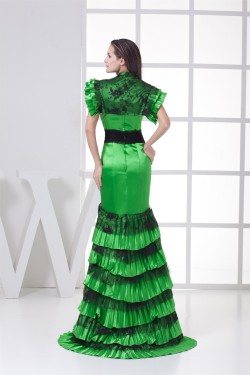 Brush Sweep Train Beading Lace Silk like Satin Prom/Formal Evening Dresses 02020109