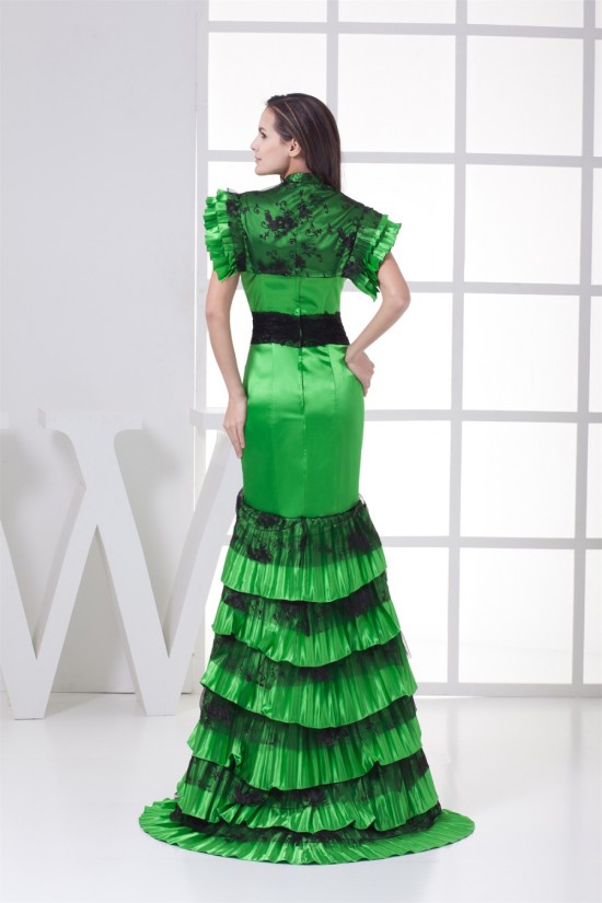 Brush Sweep Train Beading Lace Silk like Satin Prom/Formal Evening Dresses 02020109 Brush Sweep Train Beading Lace Silk like Satin Prom/Formal Evening Dresses 02020109