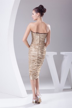 Mermaid/Trumpet Knee-Length Silk like Satin Prom/Formal Evening Dresses 02021095