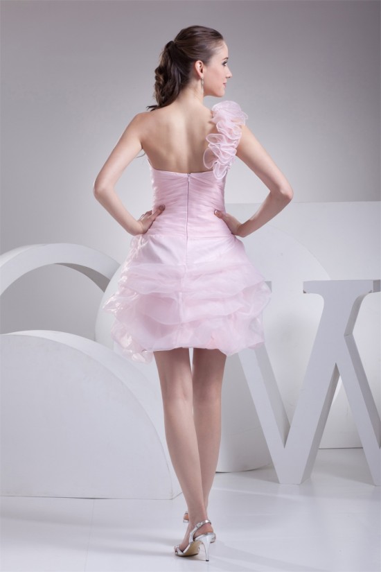 One-Shoulder A-Line Short/Mini Ruffles Prom/Formal Evening Dresses 02021098