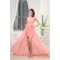 One-Shoulder Beading Puddle Train Satin Chiffon Prom/Formal Evening Dresses 02021099