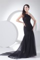 Brush Sweep Train Beading Mermaid/Trumpet One-Shoulder Long Black Prom/Formal Evening Dresses 02020110 Brush Sweep Train Beading Mermaid/Trumpet One-Shoulder Long Black Prom/Formal Evening Dresses 02020110