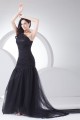 Brush Sweep Train Beading Mermaid/Trumpet One-Shoulder Long Black Prom/Formal Evening Dresses 02020110 Brush Sweep Train Beading Mermaid/Trumpet One-Shoulder Long Black Prom/Formal Evening Dresses 02020110