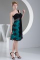 One-Shoulder Sleeveless Knee-Length Satin Chiffon Lace Prom/Formal Evening Dresses 02021102