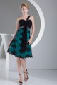 One-Shoulder Sleeveless Knee-Length Satin Chiffon Lace Prom/Formal Evening Dresses 02021102