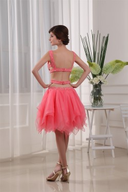 Organza Beading Sleeveless Homecoming Cocktail Party Dresses 02021103