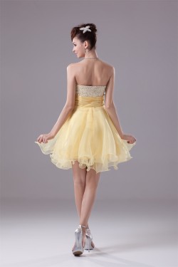 A-Line Ruched Organza Silk like Satin Sequined Material Prom/Formal Evening Dresses 02021107