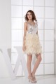 Ruffles Knee-Length Satin Lace Organza Fine Netting Prom/Formal Evening Dresses 02021113