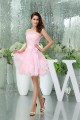 A-Line Satin Lace Organza Knee-Length Strapless Prom/Formal Evening Dresses 02021120