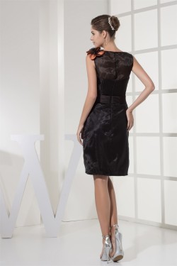 Satin Organza Sheath/Column Short/Mini Prom/Formal Evening Dresses 02021125