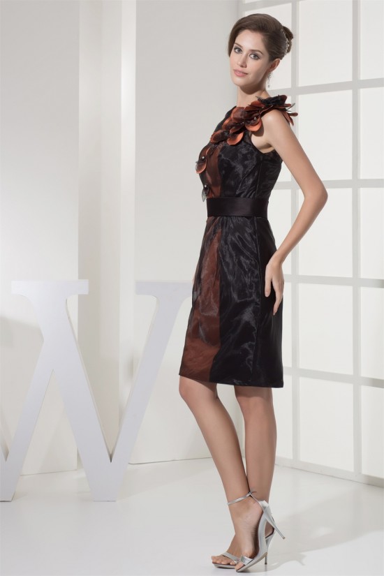 Satin Organza Sheath/Column Short/Mini Prom/Formal Evening Dresses 02021125