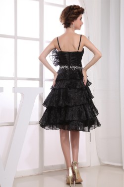 Satin Tulle Knee-Length Sleeveless A-Line Prom/Formal Evening Dresses 02021126