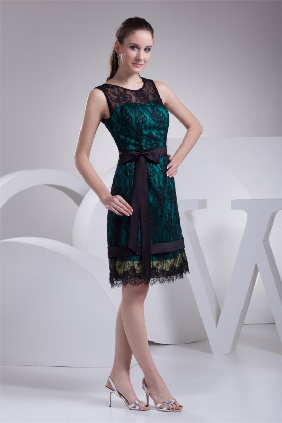 A-Line Scoop Sleeveless Satin Lace Prom/Formal Evening Dresses 02021130