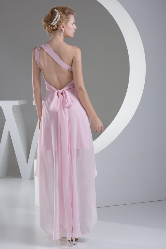 Sheath/Column Chiffon One-Shoulder Prom/Formal Evening Dresses 02021134