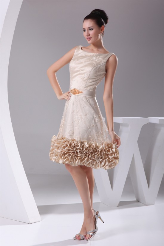 Sheath/Column Lace Silk like Satin Sleeveless Evening Party Dresses 02021137
