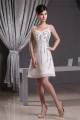 A-Line Beaded Short White Prom/Formal Evening Dresses 02021141