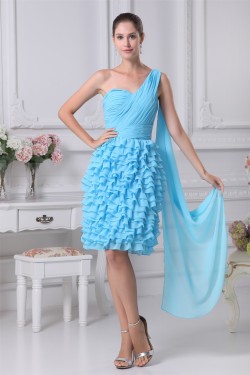 Sheath/Column One-Shoulder Chiffon Sleeveless Evening Party Dresses 02021144