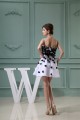 A-Line Short/Mini Handmade Flowers Chiffon Prom/Formal Evening Dresses 02021157