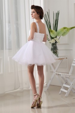 Short/Mini Beading Short White Cocktail Party Evening Dresses 02021161