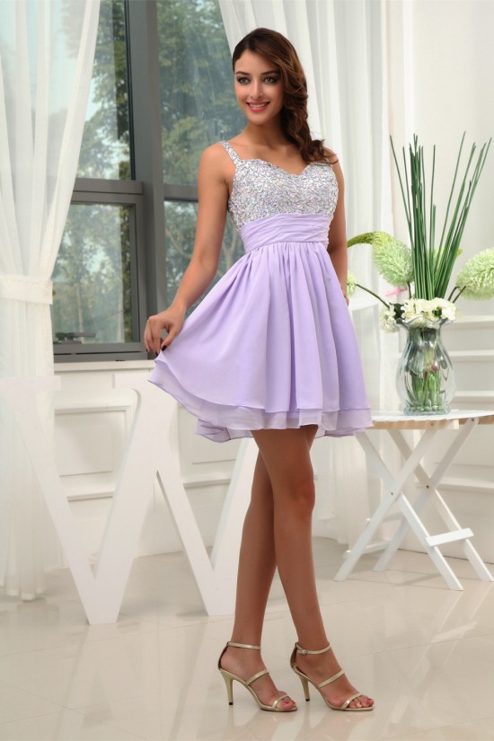 A-Line Short/Mini Chiffon Beaded Prom/Formal Evening Dresses 02021165 A-Line Short/Mini Chiffon Beaded Prom/Formal Evening Dresses 02021165