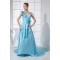 Brush Sweep Train One-Shoulder Sleeveless Long Blue Prom/Formal Evening Dresses 02020117