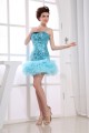 Short/Mini Ruffles Silk like Satin Fine Netting Prom/Formal Evening Dresses 02021176