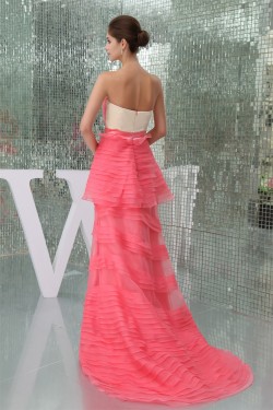 Brush Sweep Train Organza Long Prom Evening Formal Dresses 02020118