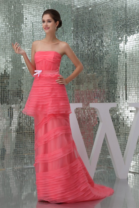 Brush Sweep Train Organza Long Prom Evening Formal Dresses 02020118 Brush Sweep Train Organza Long Prom Evening Formal Dresses 02020118