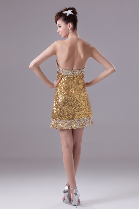 Short/Mini Soft Sweetheart Sequined Material Prom/Formal Evening Dresses 02021187