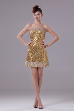 Short/Mini Soft Sweetheart Sequined Material Prom/Formal Evening Dresses 02021187