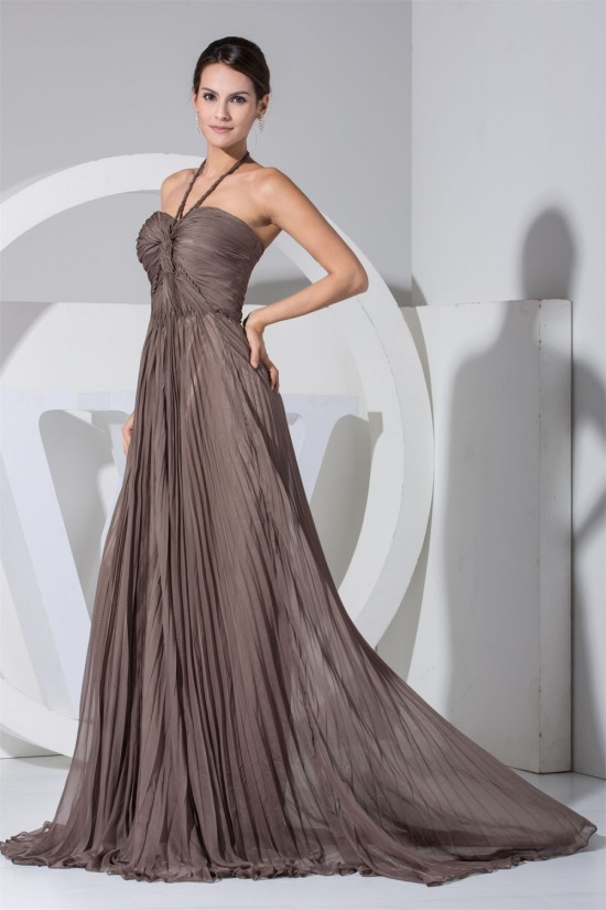 A-Line Halter Pleated Long Chiffon Prom/Formal Evening Dresses 02020119 A-Line Halter Pleated Long Chiffon Prom/Formal Evening Dresses 02020119