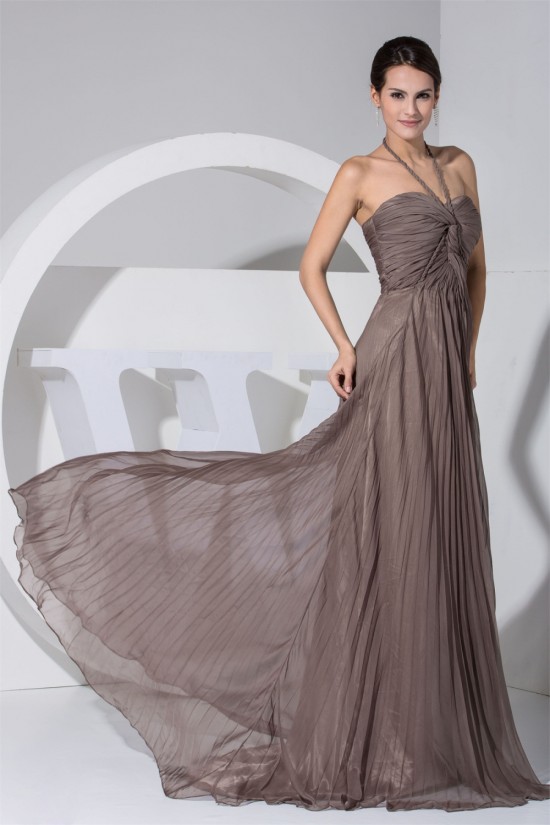 A-Line Halter Pleated Long Chiffon Prom/Formal Evening Dresses 02020119 A-Line Halter Pleated Long Chiffon Prom/Formal Evening Dresses 02020119