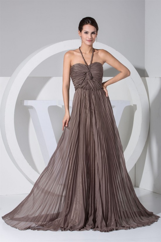 A-Line Halter Pleated Long Chiffon Prom/Formal Evening Dresses 02020119 A-Line Halter Pleated Long Chiffon Prom/Formal Evening Dresses 02020119